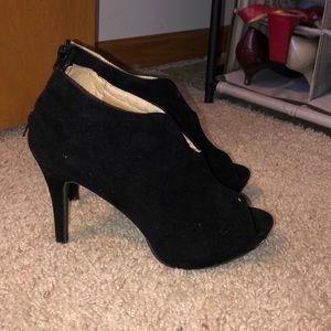 Peep toe booties